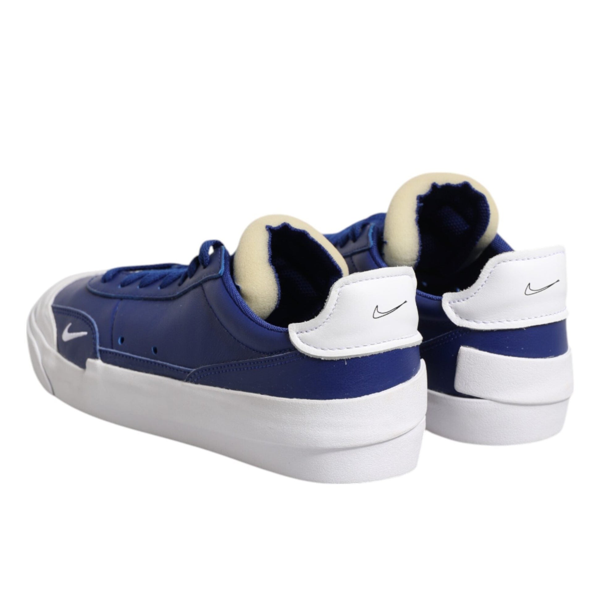 Nike White Blue Lace Up Low Top Drop-Type PRM Sneakers Shoes Nike