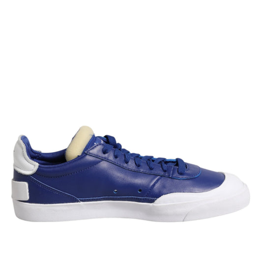 Nike White Blue Lace Up Low Top Drop-Type PRM Sneakers Shoes Nike