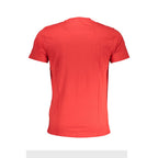 Cavalli Class Rosso cotton men's T-shirt with round neckline and short sleeves, featuring a simple, classic design.