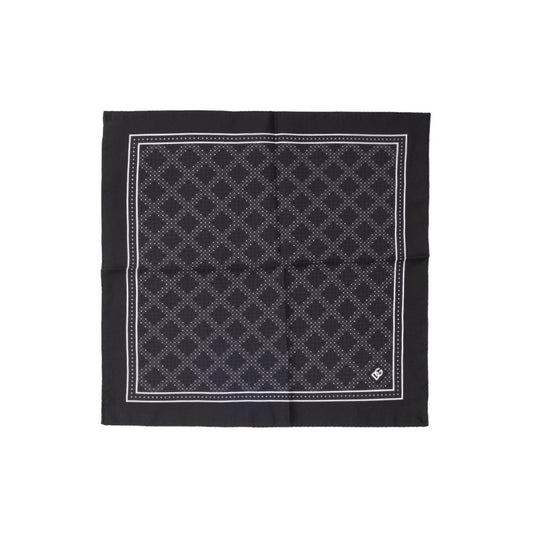 Dolce & Gabbana Black Silk Pocket Square Dolce & Gabbana