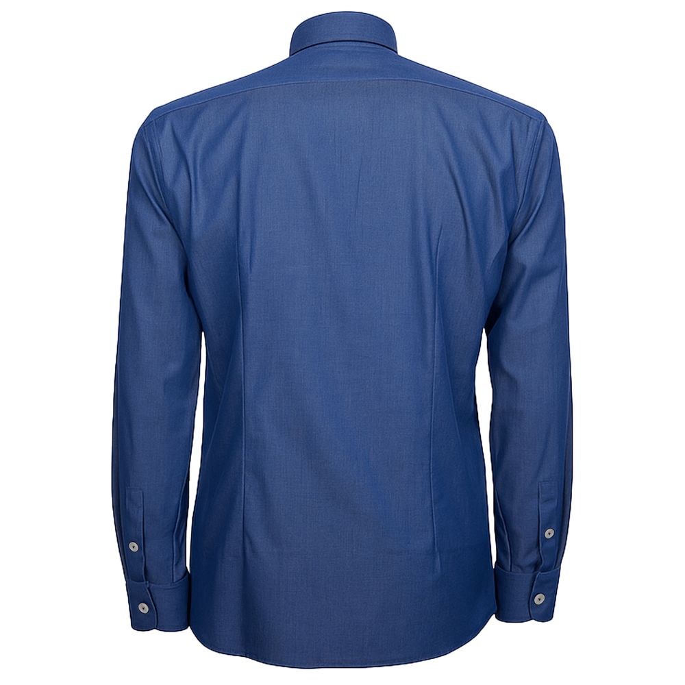 Made in Italy Blue Cotton Men's Shirt Made in Italy