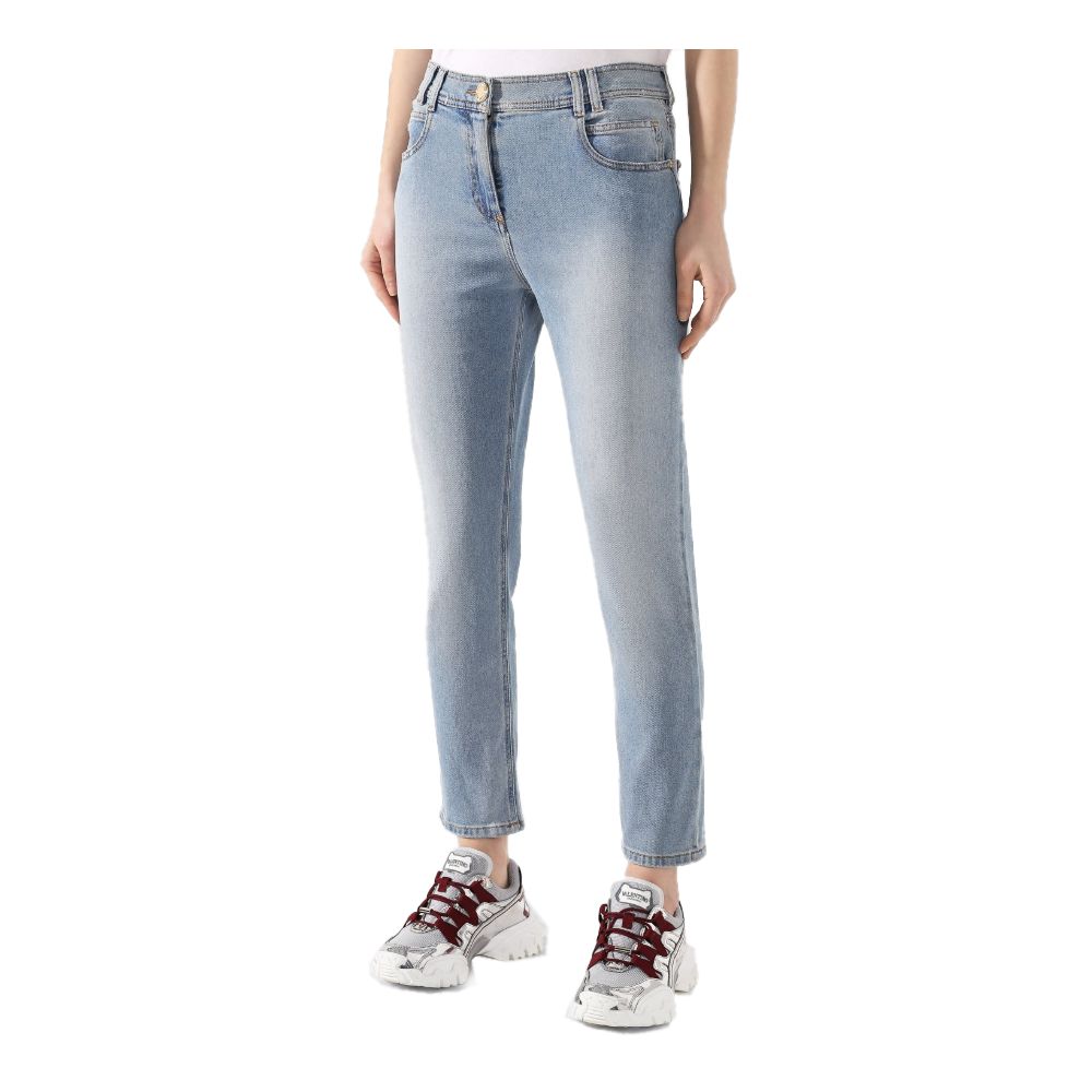 Balmain Blue Cotton Jeans & Pant Balmain