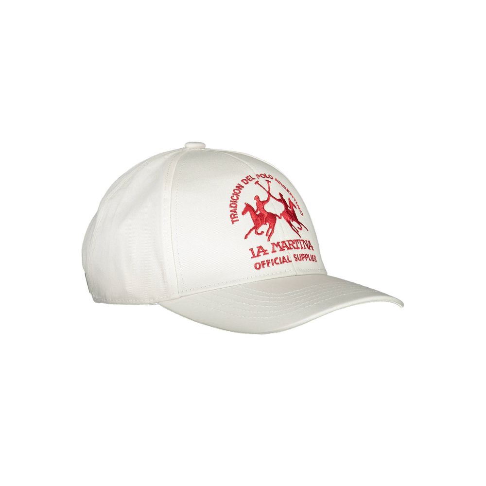 La Martina White Cotton Men Cap La Martina