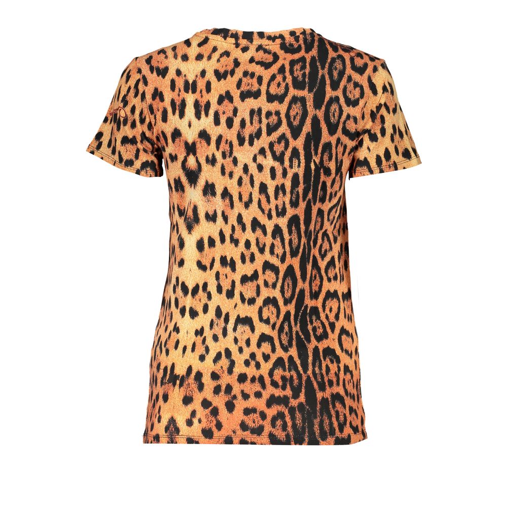 Orange Cavalli Class cotton women's T-shirt with a relaxed fit and simple design, showcasing the casual style.