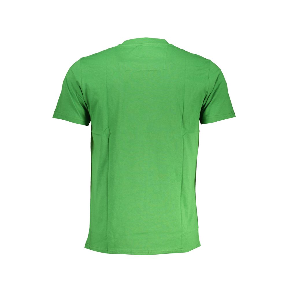 Cavalli Class Verde cotton men's T-shirt with a classic crew neckline and minimalist design, displayed on a plain background.