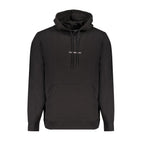 Black cotton men's sweatshirt by Calvin Klein, featuring a classic crewneck design and minimalist style.