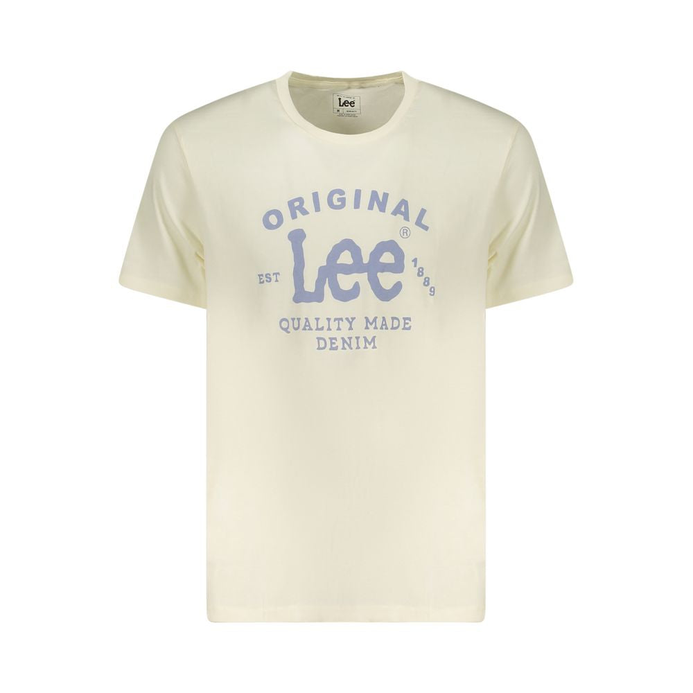 Lee Beige Cotton Men T-Shirt Lee
