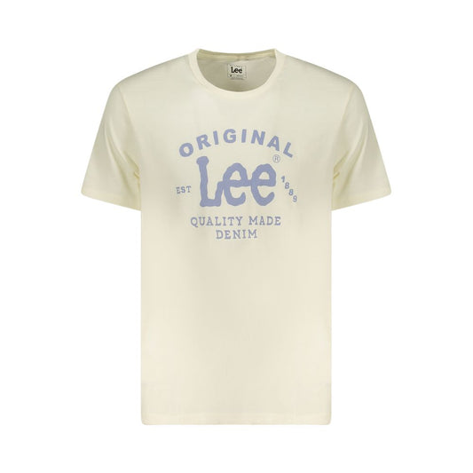 Lee Beige Cotton Men T-Shirt Lee