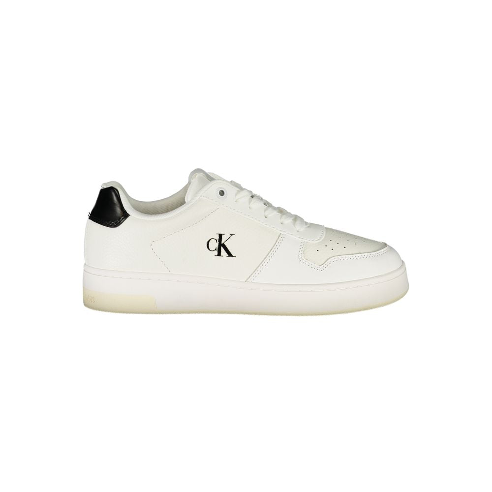 Calvin Klein Bianco polyurethane women's sneaker with white design and sleek silhouette, stylish casual footwear for women.