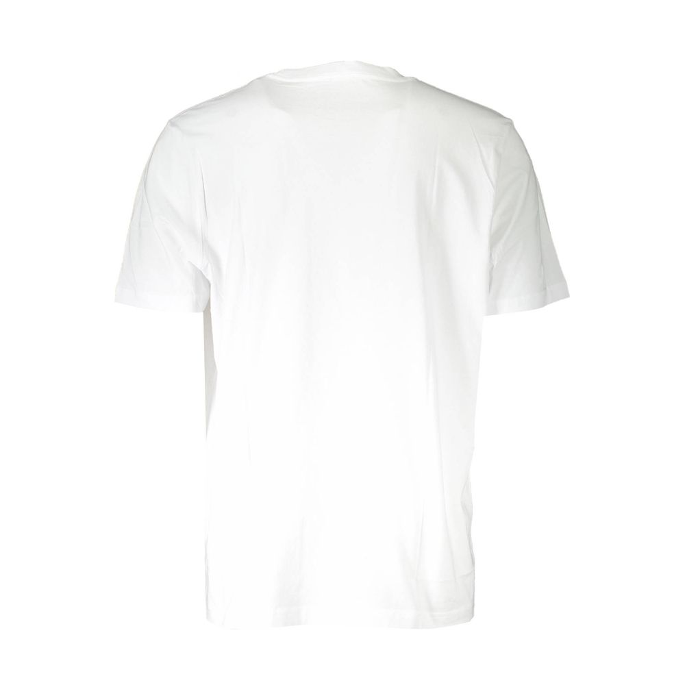 White cotton Diesel men's T-shirt with crew neck and short sleeves, displayed flat on a plain background.