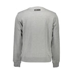 Gray Plein Sport cotton sweatshirt for men with a relaxed fit, featuring the Plein Sport logo on the front.