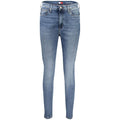 Light blue cotton women's jeans by Tommy Hilfiger with classic five-pocket design and straight-leg fit.