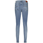 Tommy Hilfiger blue cotton women's jeans with classic five-pocket design and slim fit style.