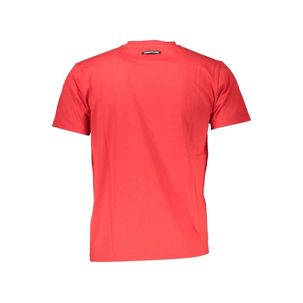 Cavalli Class Red Cotton Men T-Shirt Cavalli Class