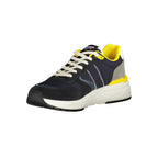 Blauer men's sneaker in blue polyurethane with white sole and laces, casual athletic footwear for everyday wear.