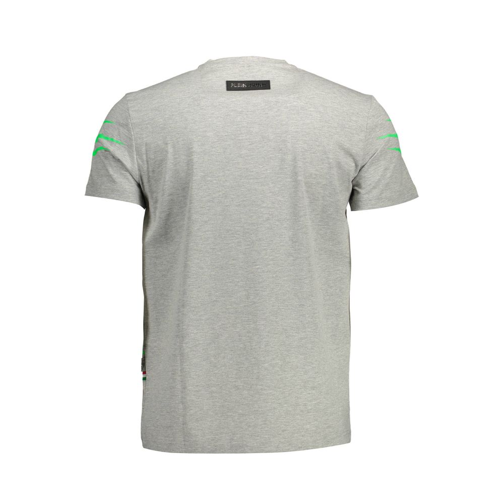 Light gray Plein Sport men's cotton T-shirt with a relaxed fit and crew neckline, displayed on a plain background.