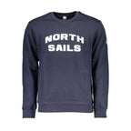 North Sails blue cotton men's sweatshirt shown with crew neck, long sleeves, and casual fit in the product image.