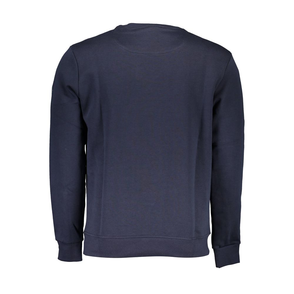 North Sails blue cotton men's sweatshirt displayed flat, featuring a classic crewneck design and soft fabric texture.