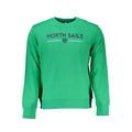 North Sails Verde cotton men's sweatshirt featuring a crew neck and long sleeves, in a vibrant green color.