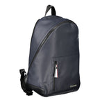 Tommy Hilfiger men's blue polyurethane backpack with adjustable straps and multiple compartments for everyday use.