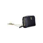 Tommy Hilfiger blue polyurethane women's bag with sleek design and silver hardware, suitable for casual and stylish outings.