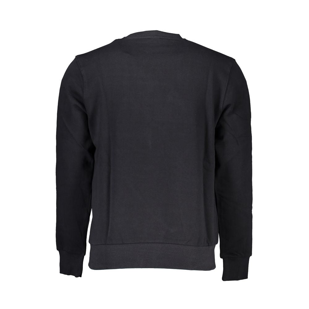 Black North Sails men's cotton sweatshirt with a crew neck and long sleeves, featuring subtle branding and a comfortable fit.