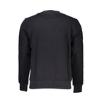 Black North Sails men's cotton sweatshirt with a crew neck and long sleeves, featuring subtle branding and a comfortable fit.