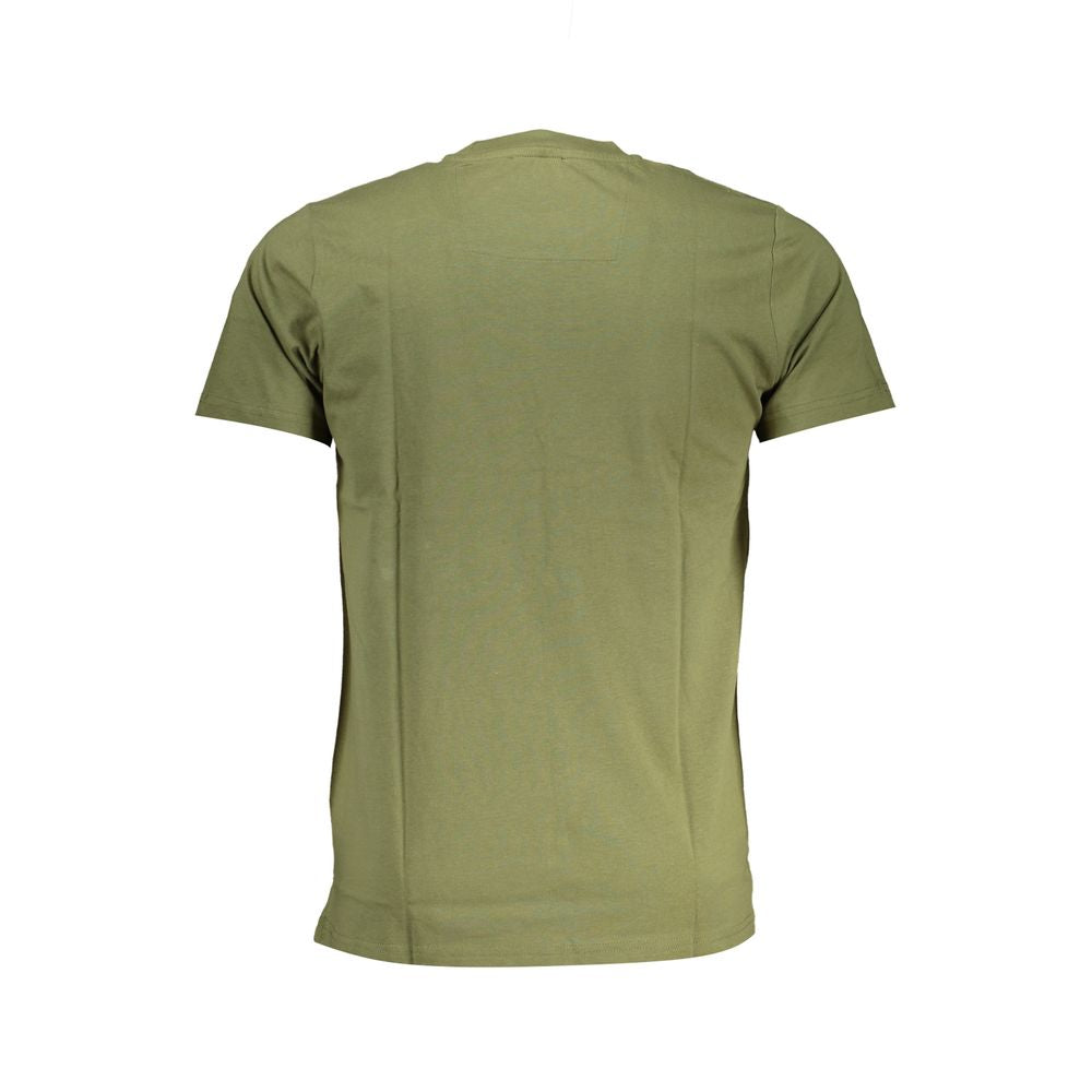 Cavalli Class Verde cotton men's T-shirt with round neckline and short sleeves, featuring a clean, casual design.