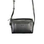 Calvin Klein black polyester women’s shoulder bag with sleek design and adjustable strap, featuring minimalist style and subtle logo accents.