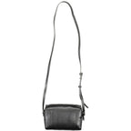 Black Calvin Klein polyester shoulder bag for women with sleek design and adjustable strap, ideal for everyday use.