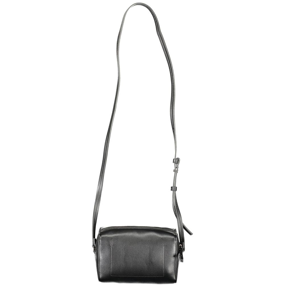 Black Calvin Klein polyester shoulder bag for women with sleek design and adjustable strap, ideal for everyday use.