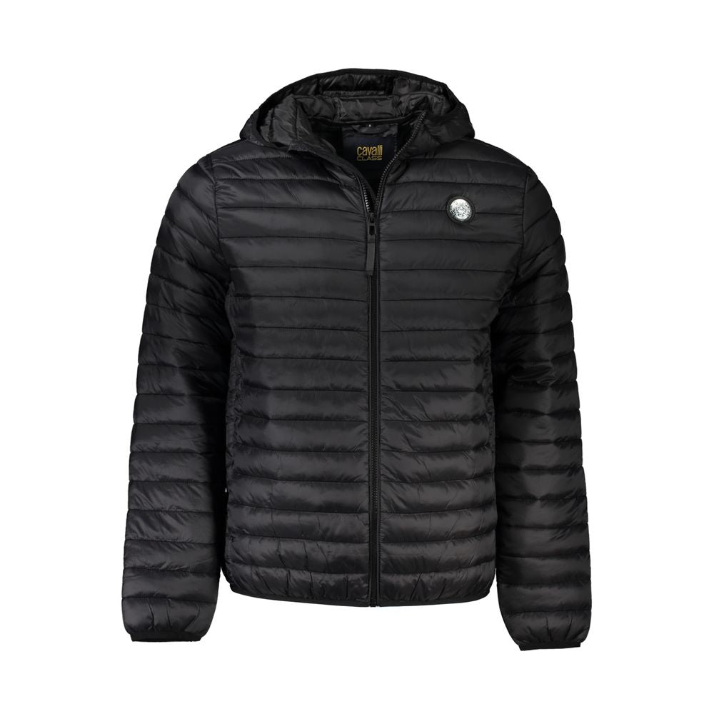 Black Cavalli Class Uomo jacket made of Poliammide, featuring a sleek design and stylish fit for men.