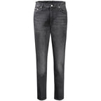 Calvin Klein Nero cotton women's jeans showing classic fit and dark denim fabric with visible stitching and five-pocket design.
