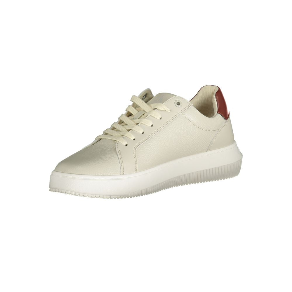 Calvin Klein Grigio men's polyurethane sneakers with white soles, stylish casual footwear for everyday wear