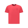 Red cotton men's T-shirt by Pepe Jeans, featuring a classic crew neck and short sleeves, displayed on a plain background.