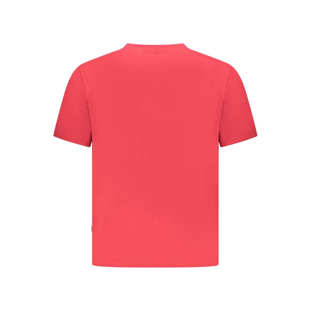 Red cotton men's T-shirt by Pepe Jeans, featuring a classic crew neck and casual fit, displayed on a hanger.