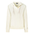 North Sails white cotton women's hooded sweatshirt with front pocket and drawstring hood, casual and comfortable style.
