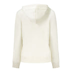 White cotton women's hooded sweatshirt by North Sails, featuring a relaxed fit and adjustable drawstring hood.
