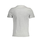 Gray cotton men's T-shirt by Guess Jeans, front view showing classic fit and logo detail.