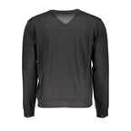 Romeo Gigli black wool sweatshirt featuring a cozy, relaxed fit with ribbed cuffs and neckline, perfect for casual wear.