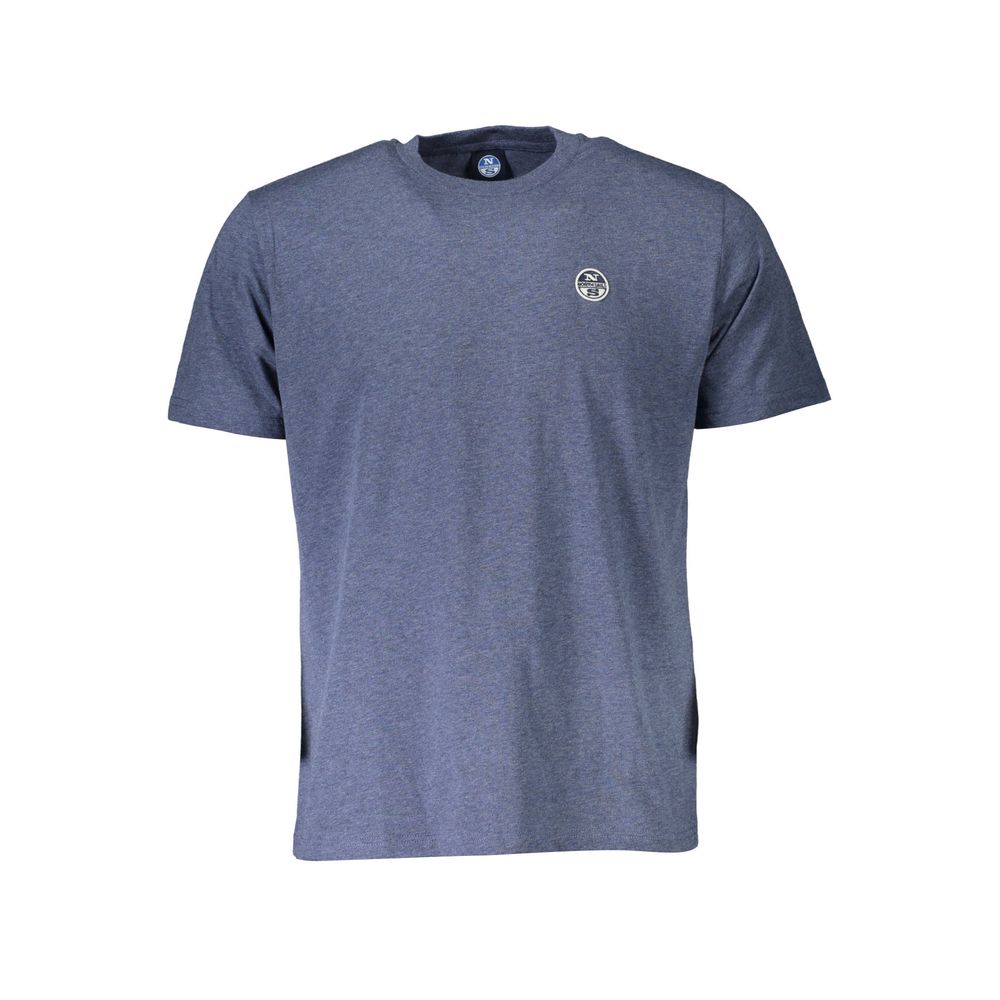 Blue cotton men's T-shirt by North Sails, featuring a classic fit and logo detail, displayed on a plain background.