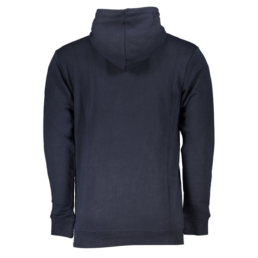 Cavalli Class blue cotton men's sweater with a round neckline and long sleeves, featuring a stylish, comfortable fit.