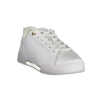 Tommy Hilfiger Bianco leather women’s sneaker with white sole and stylish design, showcasing casual athletic footwear.