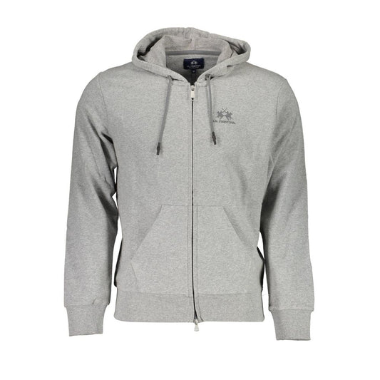 La Martina Brown Cotton Men Sweater Hoodie La Martina