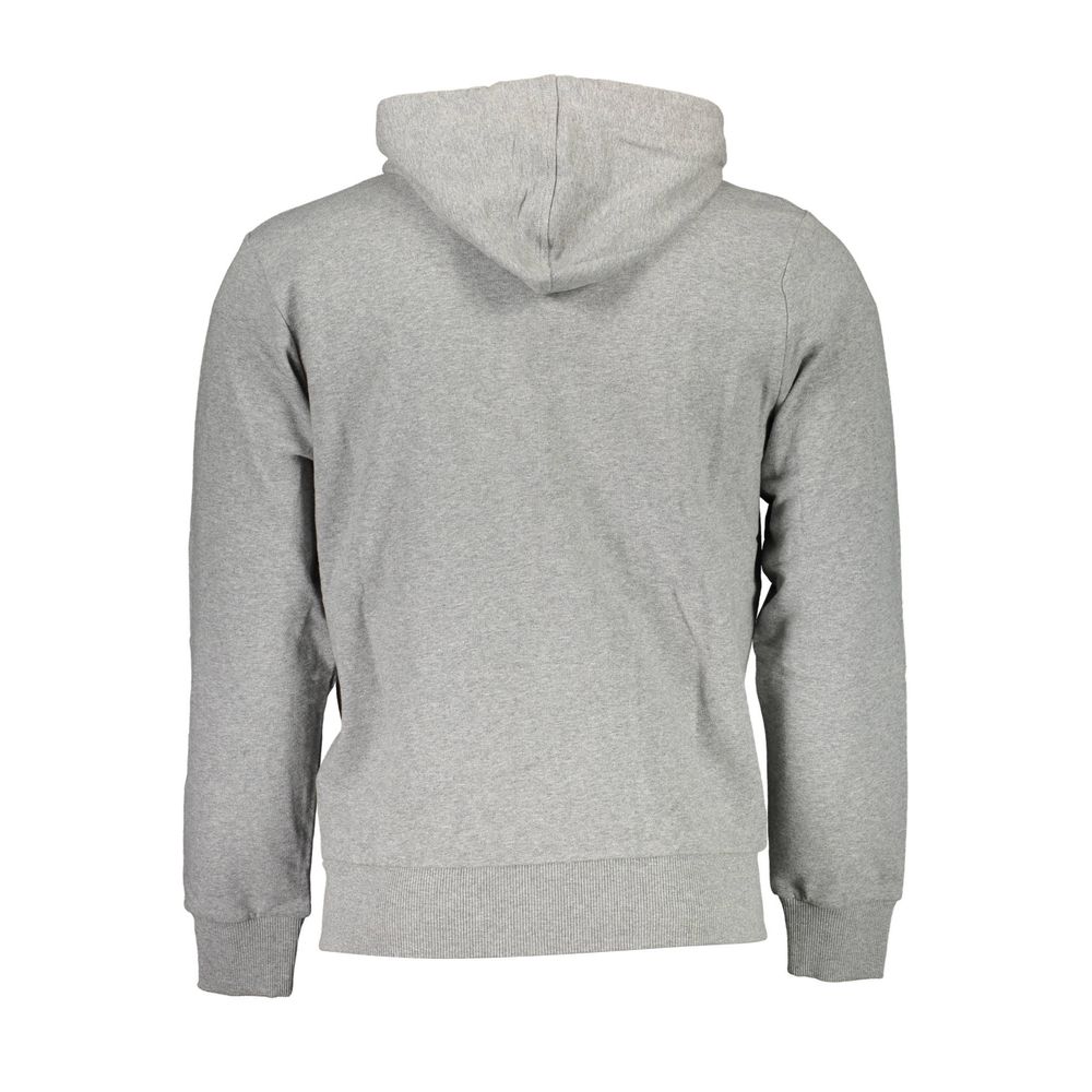 La Martina Grigio cotton men's sweatshirt featuring a crew neck and logo embroidery, casual style for everyday wear.