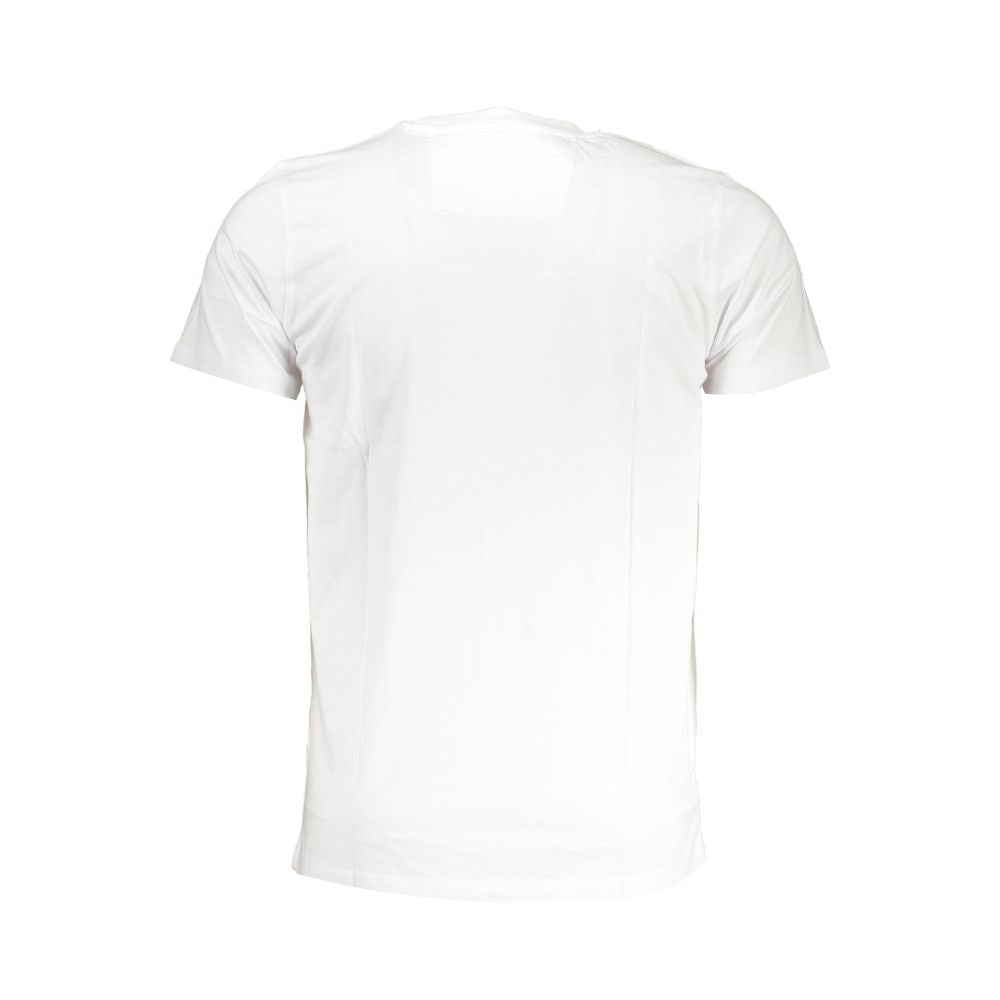 White Cavalli Class cotton T-shirt for men, casual fit, with subtle branding, displayed on a plain background.