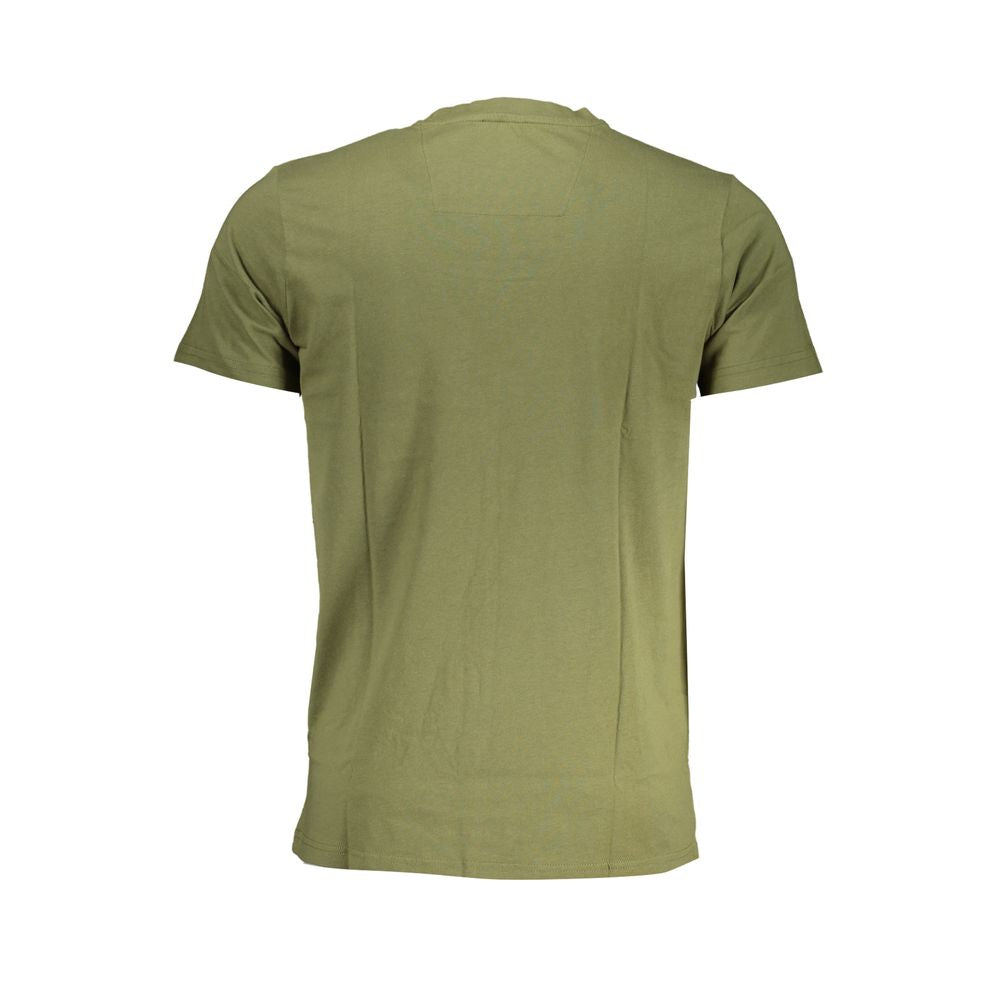 Cavalli Class Verde cotton men's T-shirt with round neckline and short sleeves, stylish casual wear.