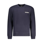 Men's Napapijri cotton sweatshirt in blue featuring a casual fit and round neckline, perfect for everyday wear.