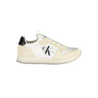 Calvin Klein Bianco white polyurethane women’s sneaker with sleek design and lace-up closure.