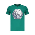 Cavalli Class Verde cotton men's T-shirt with crew neck and short sleeves, featuring a simple, classic design.